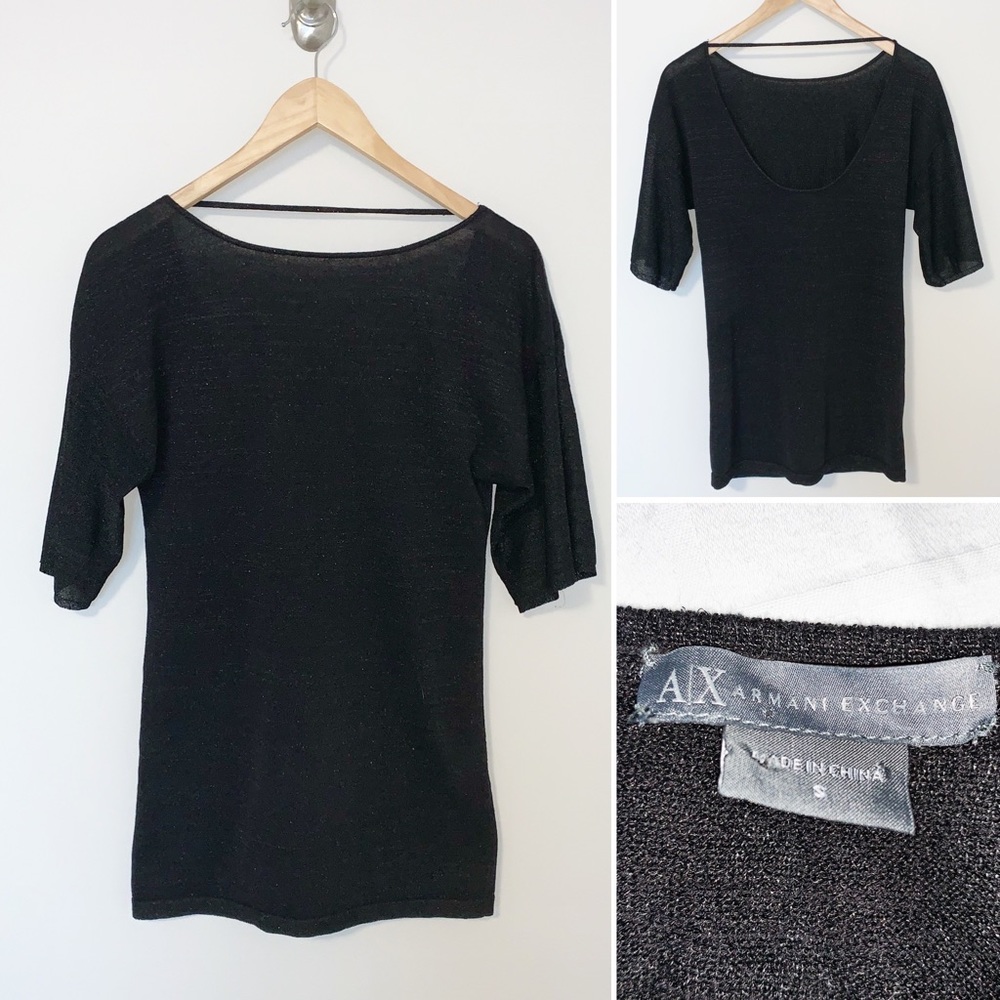 Armani Exchange Scoop/Low Back Blk Sweater